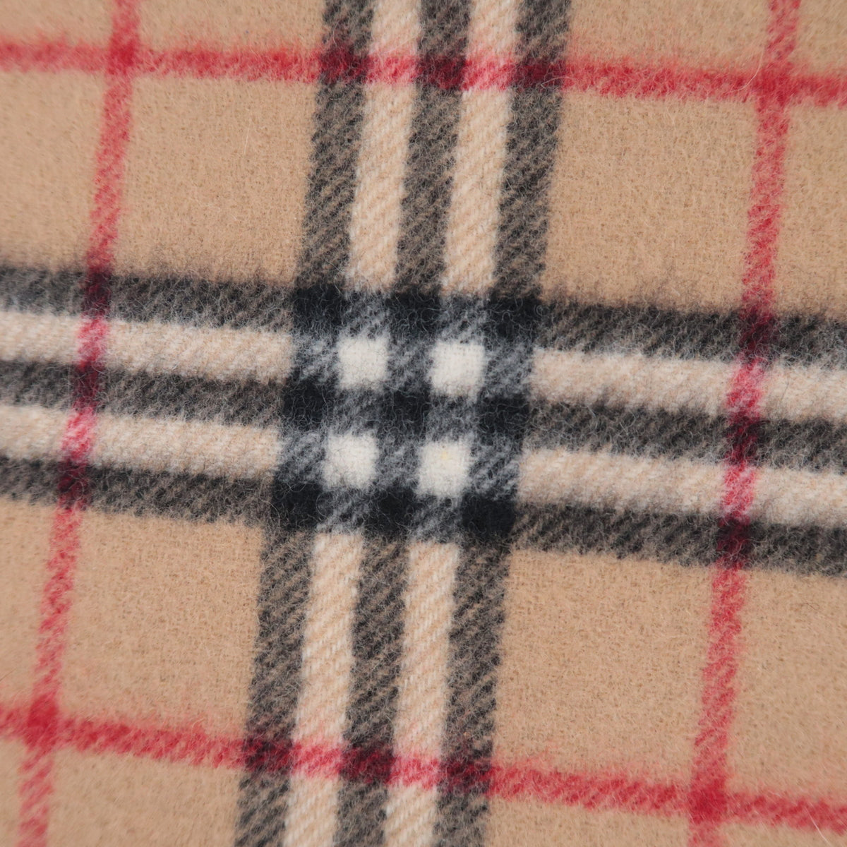 BURBERRY burberrys Nova Plaid Fringe Scarf 100% Wool Beige