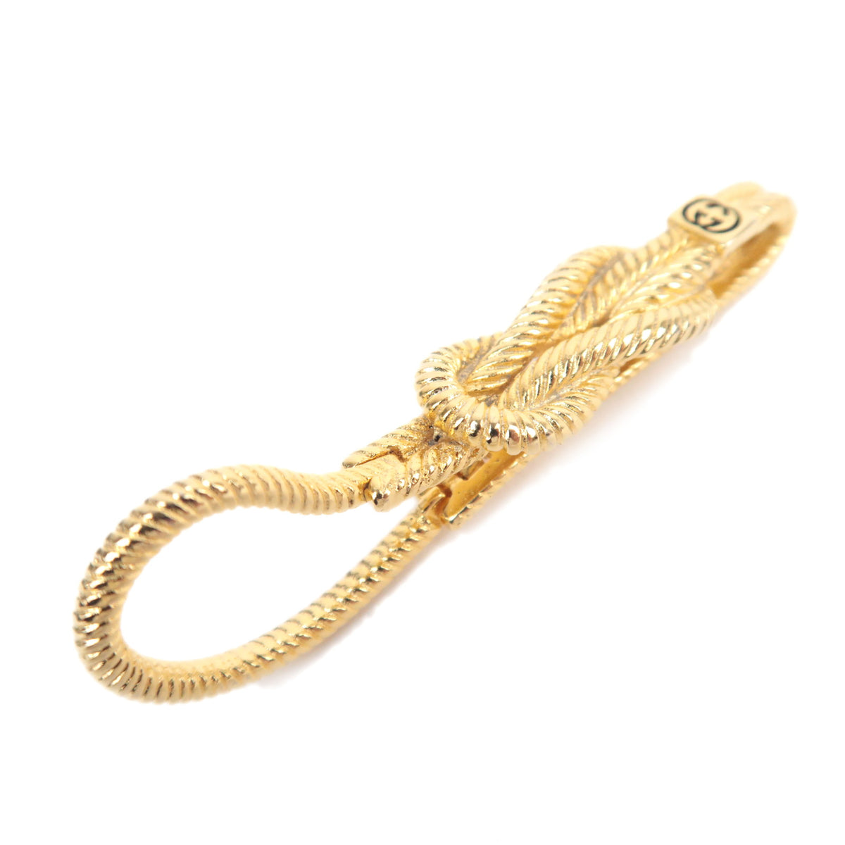GUCCI Rope Knot Interlocking G Vintage Key Ring Bag Charm92454
