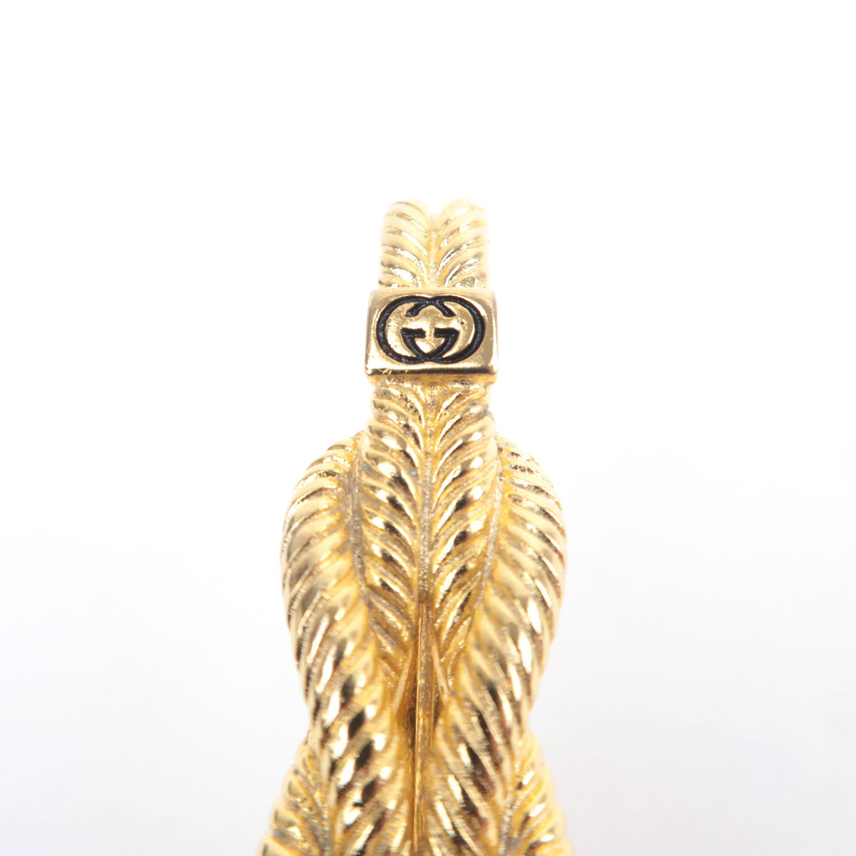 GUCCI Rope Knot Interlocking G Vintage Key Ring Bag Charm