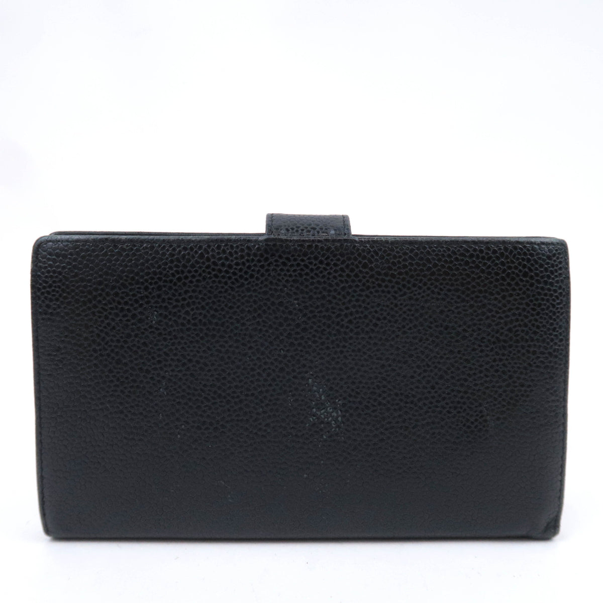 CHANEL Coco Mark KIss Lock Long Wallet Caviarskin