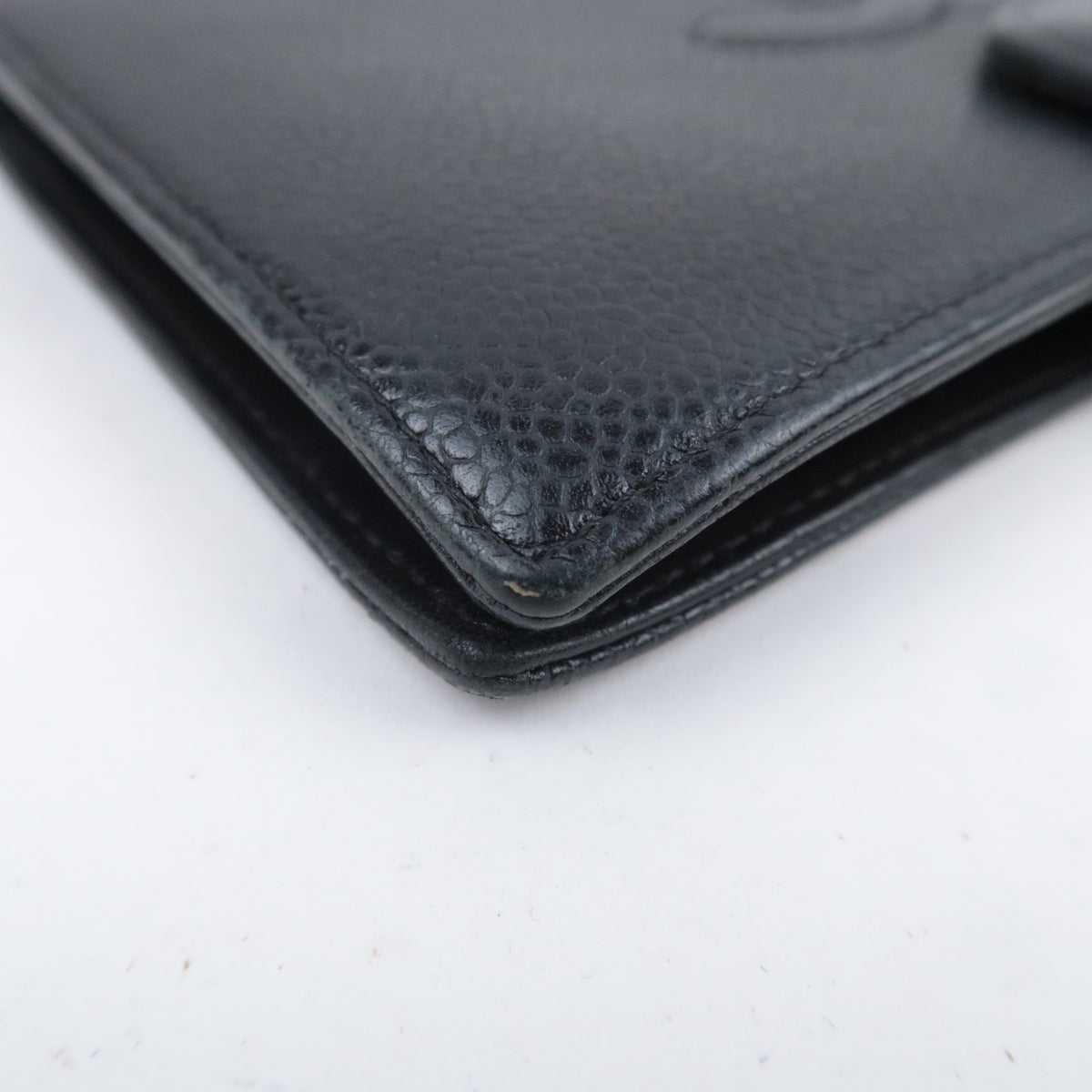 CHANEL Coco Mark KIss Lock Long Wallet Caviarskin
