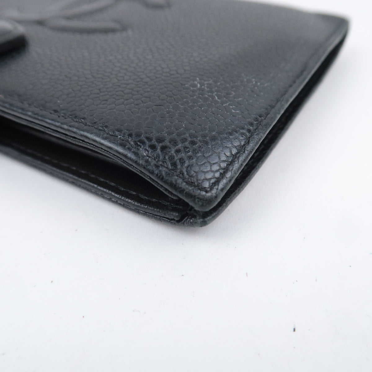 CHANEL Coco Mark KIss Lock Long Wallet Caviarskin