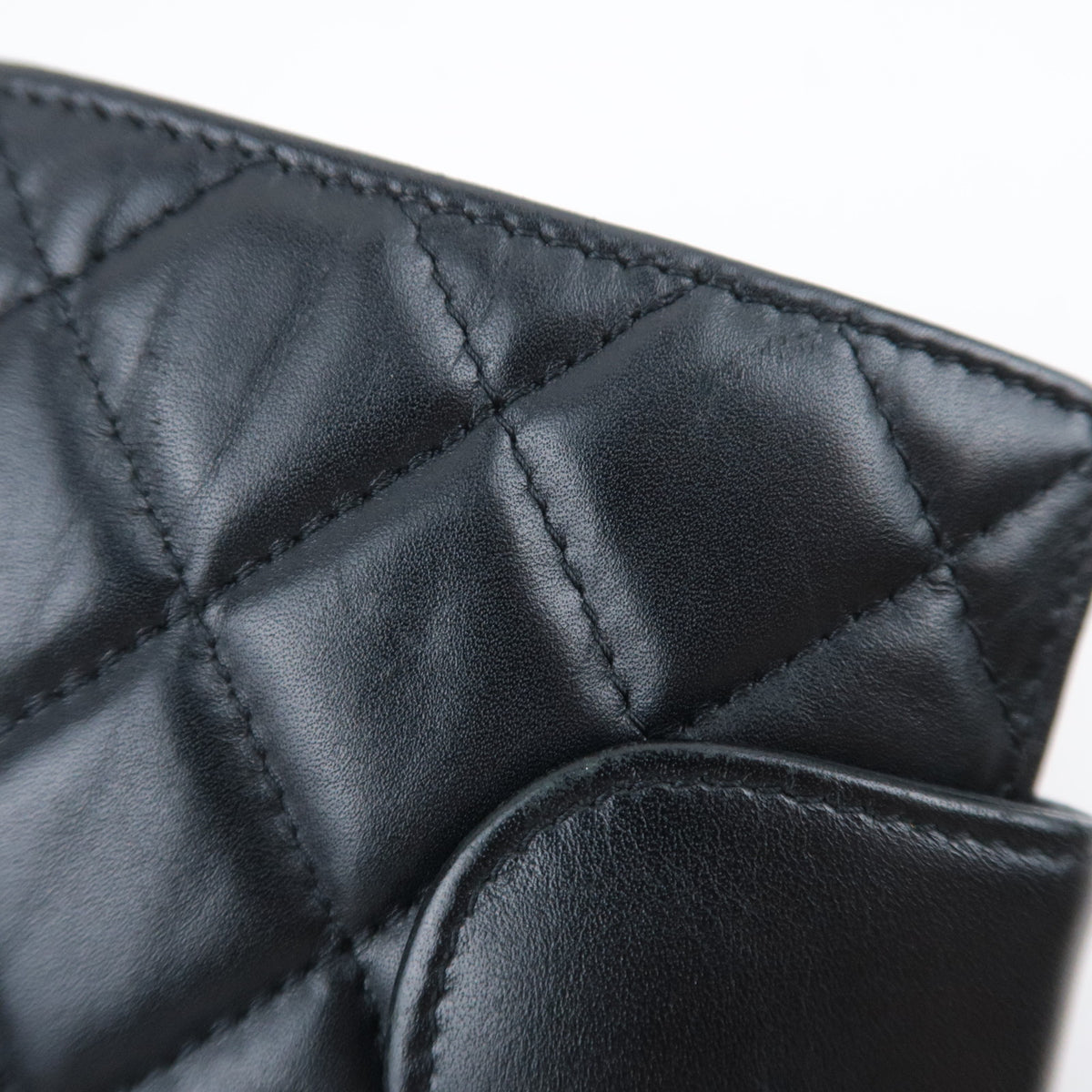 CHANEL Cambon Line Kiss Lock Wallet Lambskin