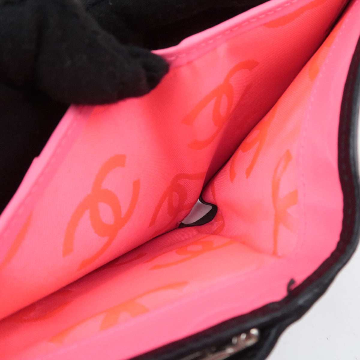 CHANEL Cambon Line Kiss Lock Wallet Lambskin