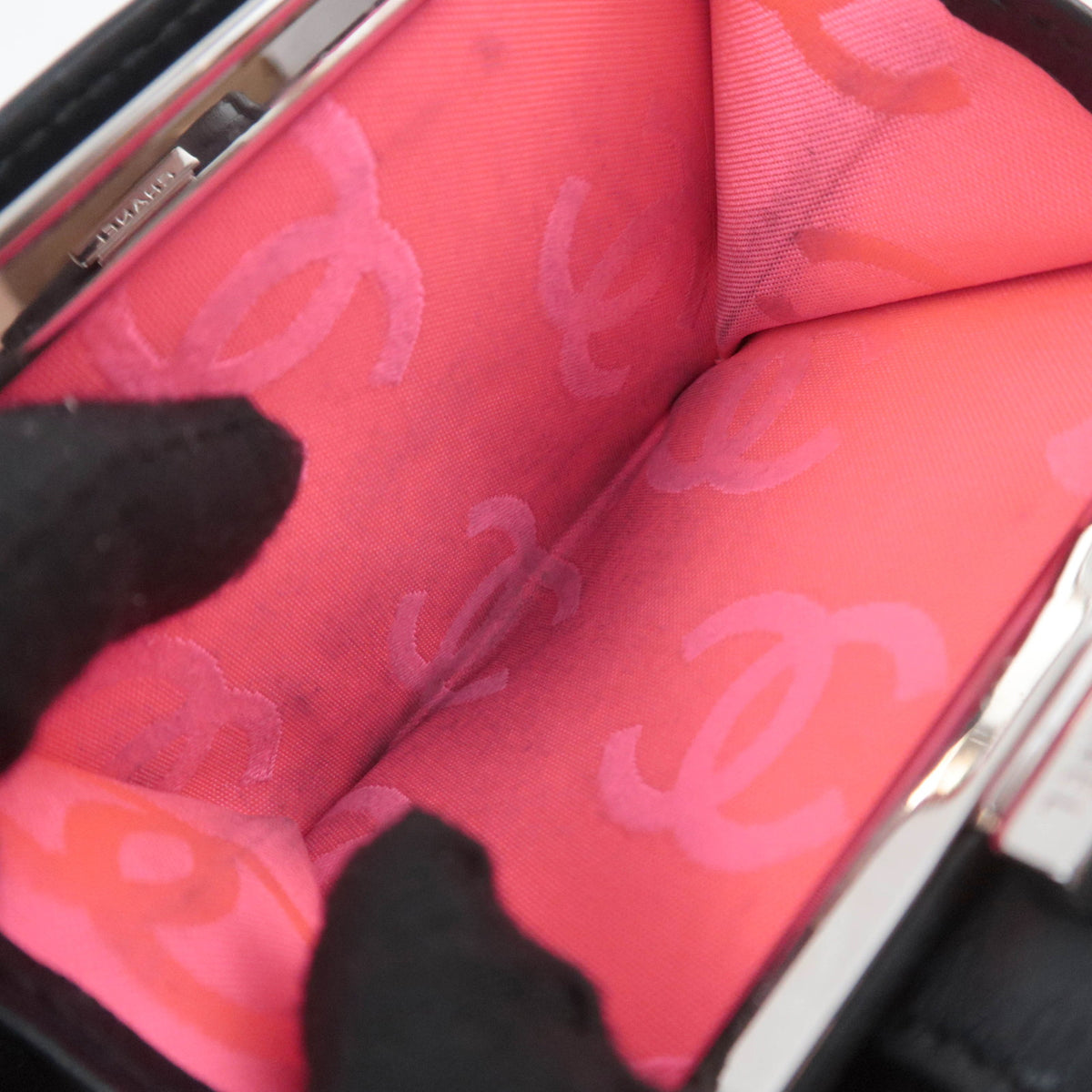 CHANEL Cambon Line Kiss Lock Wallet Lambskin
