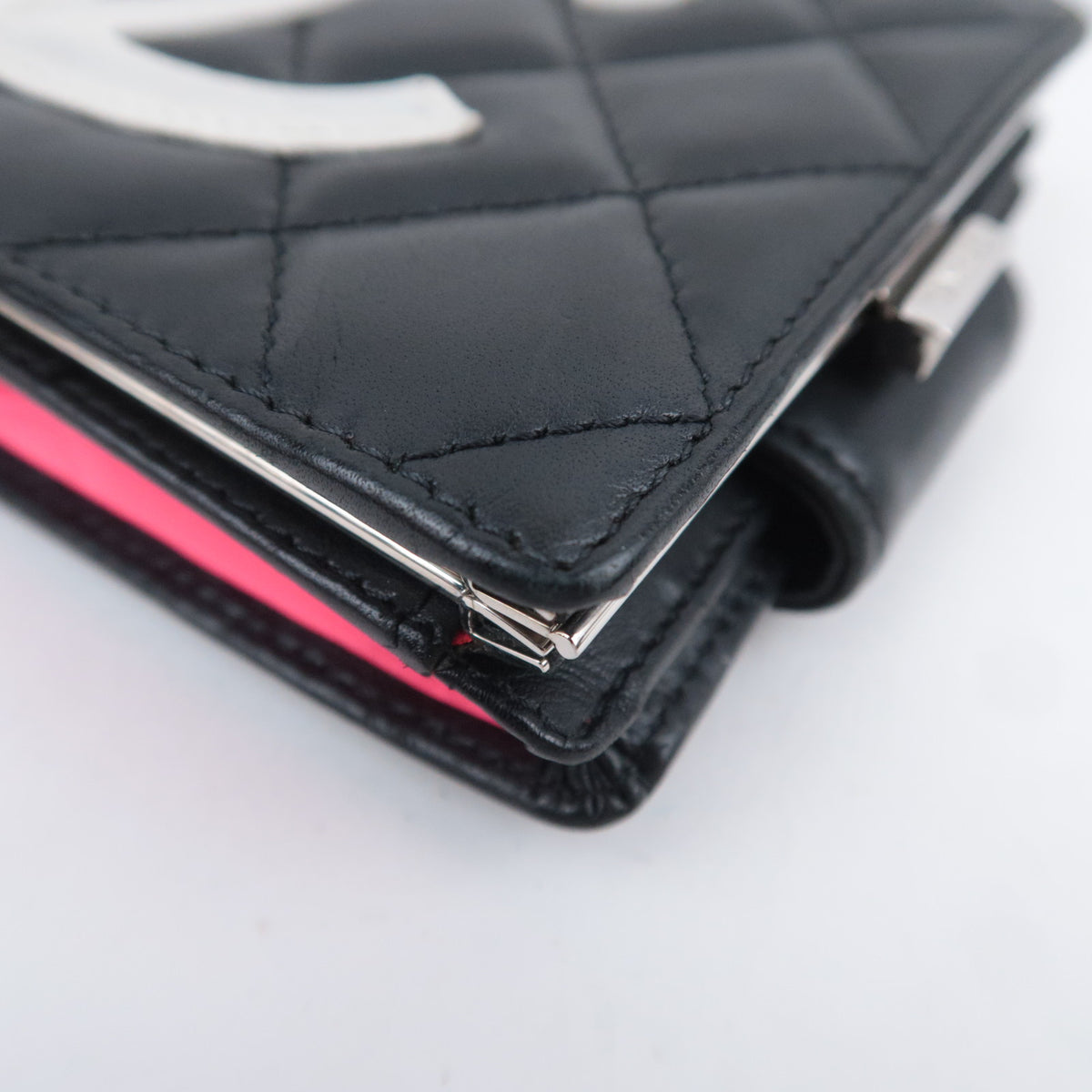 CHANEL Cambon Line Kiss Lock Wallet Lambskin