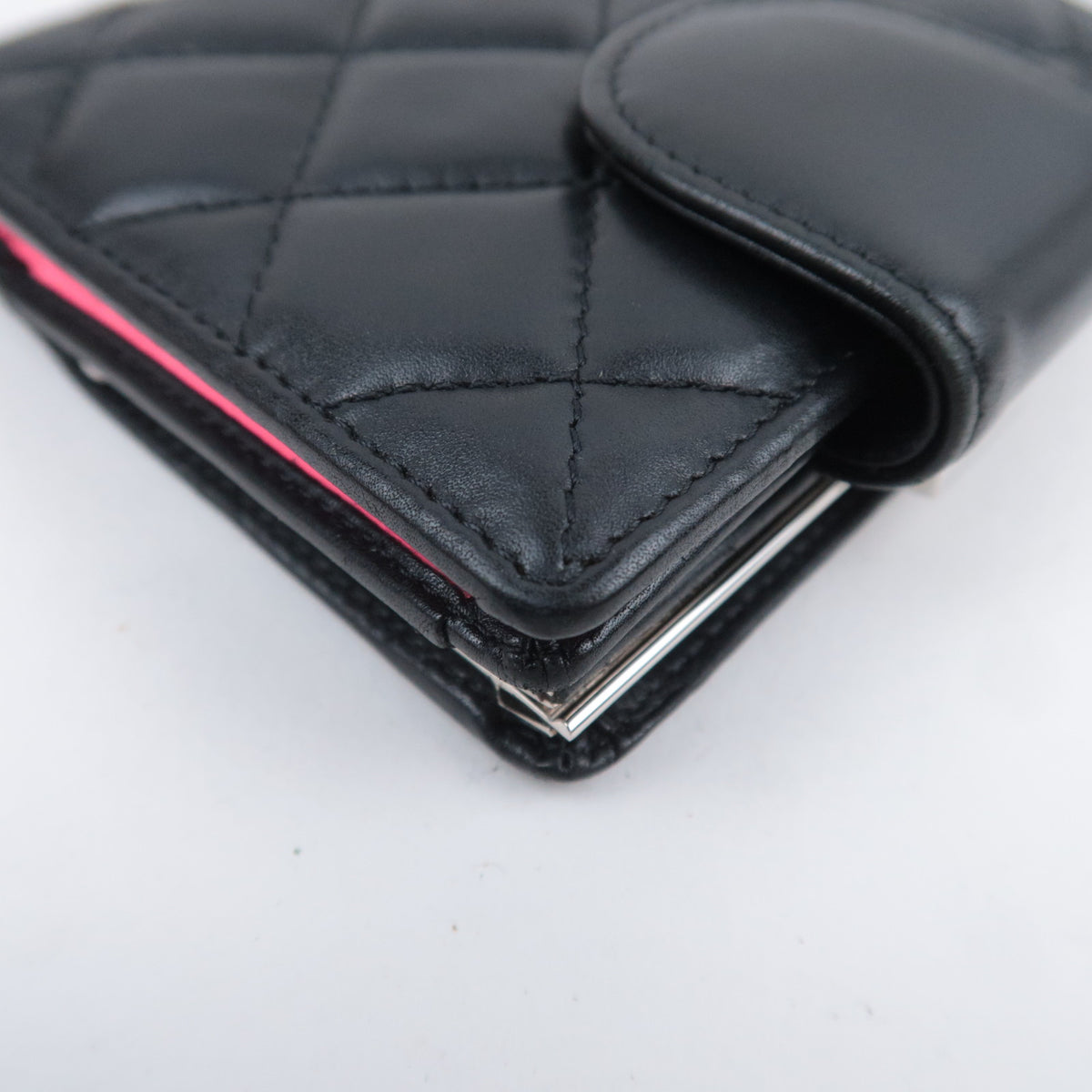 CHANEL Cambon Line Kiss Lock Wallet Lambskin