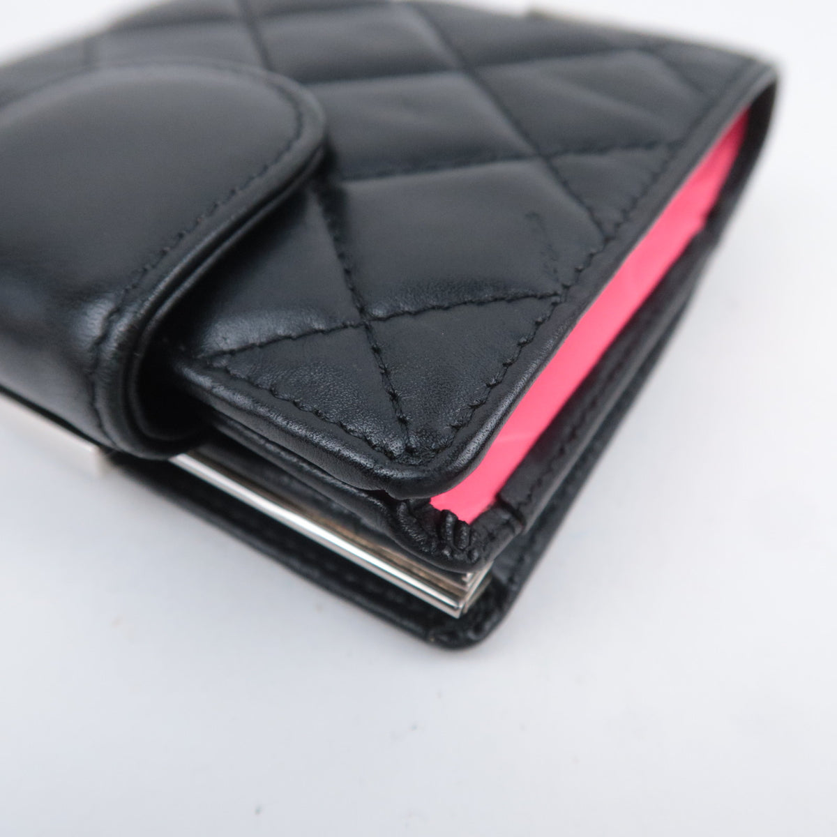 CHANEL Cambon Line Kiss Lock Wallet Lambskin