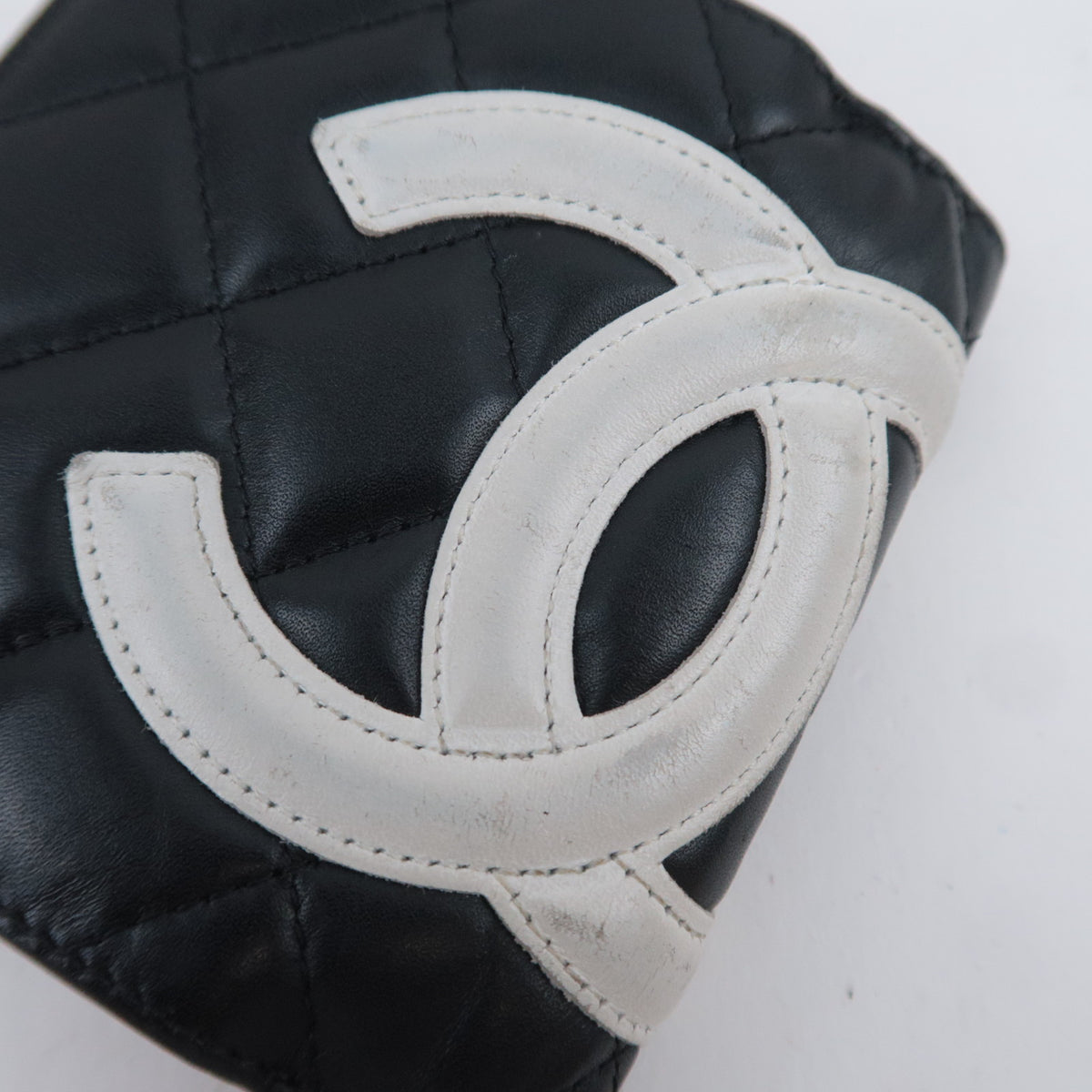 CHANEL Cambon Line Kiss Lock Wallet Lambskin