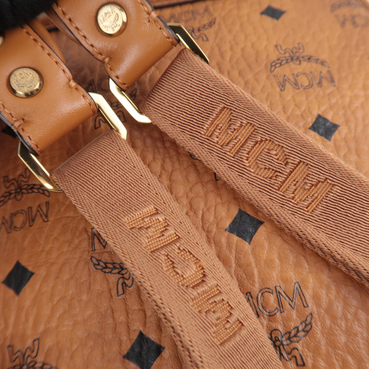 MCM Stark Visetos Leather Backpack