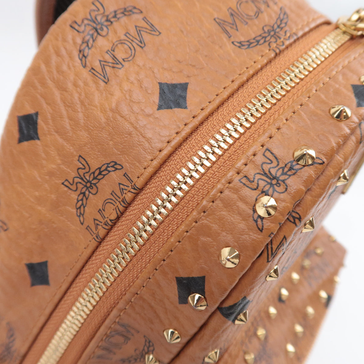 MCM Stark Visetos Leather Backpack
