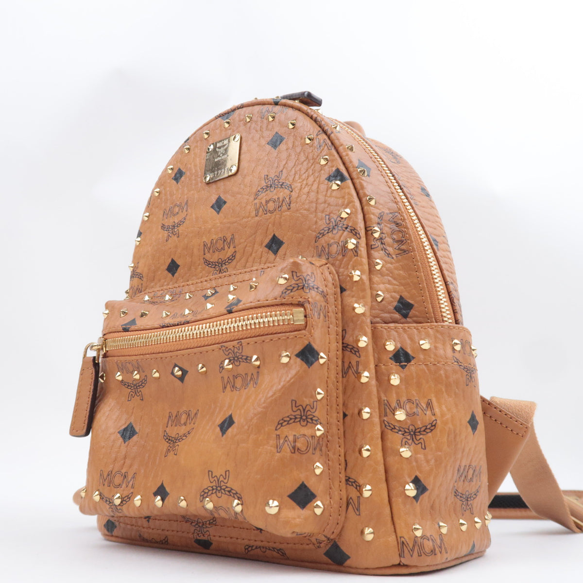 MCM Stark Visetos Leather Backpack