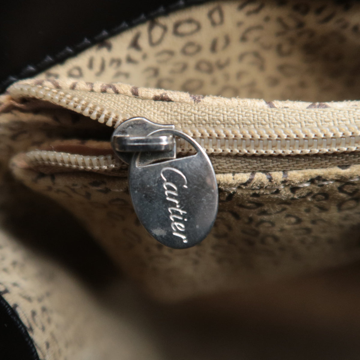 CARTIER Panthere Leather One Shoulder Bag