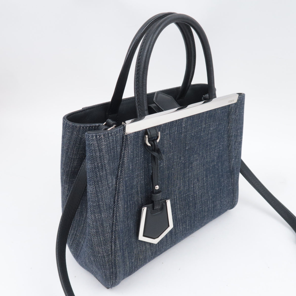 FENDI Petit 2Jours Denim Shoulder Bag 8BH253