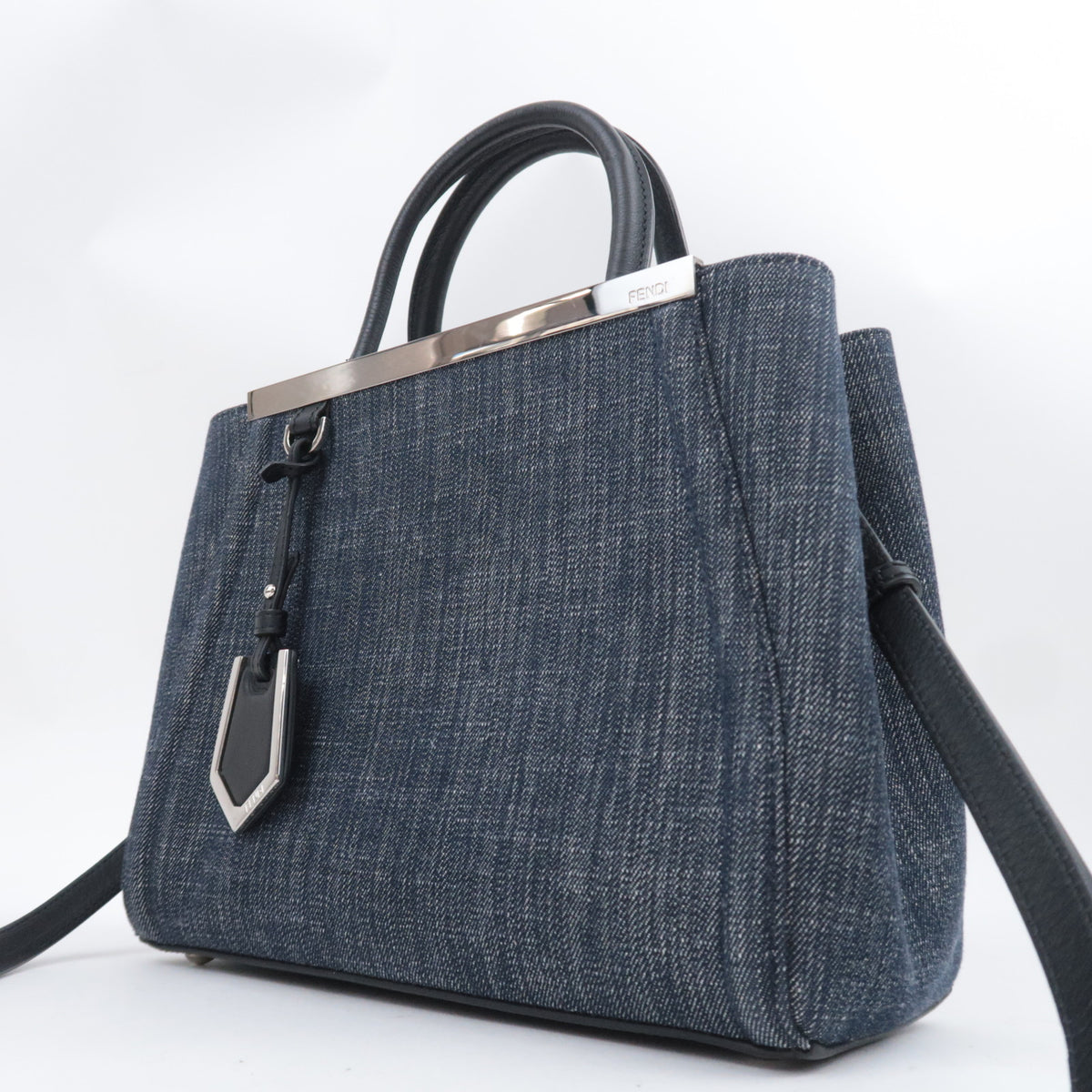 FENDI Petit 2Jours Denim Shoulder Bag 8BH253