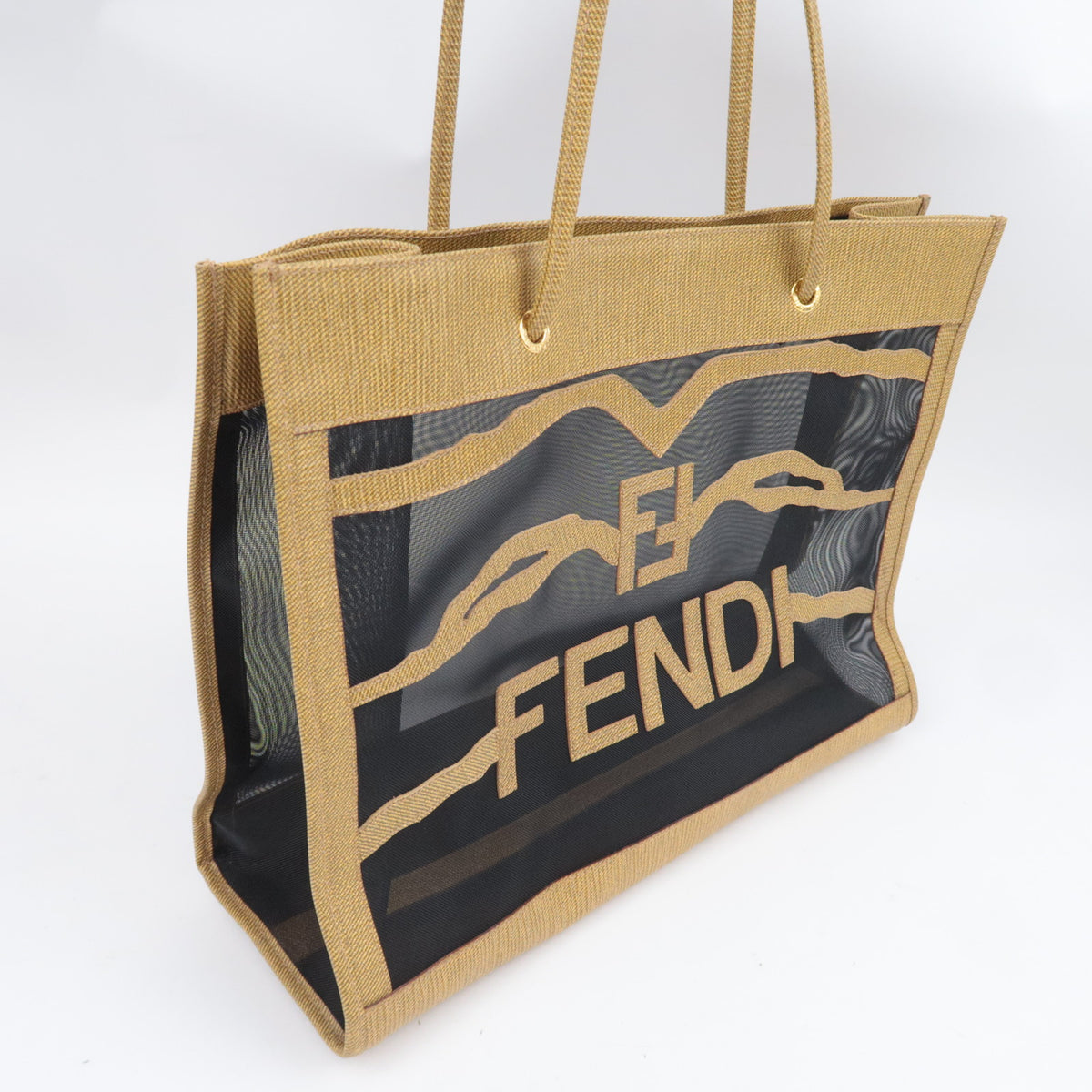 FENDI Logo Mesh Tote Bag
