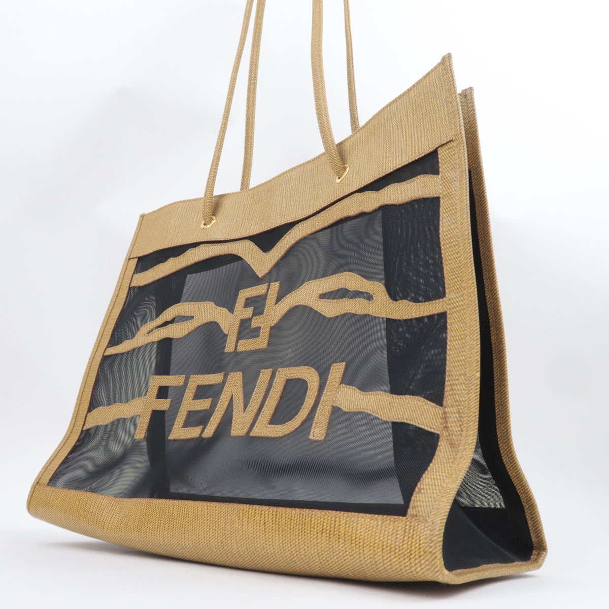FENDI Logo Mesh Tote Bag
