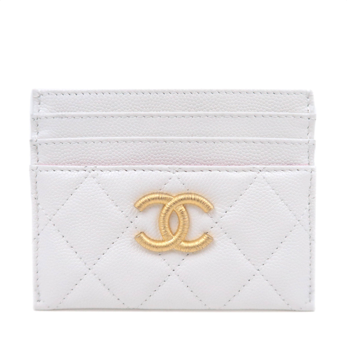 CHANEL Coco Mark Quilted Classic Card Holder Caviarskin92539