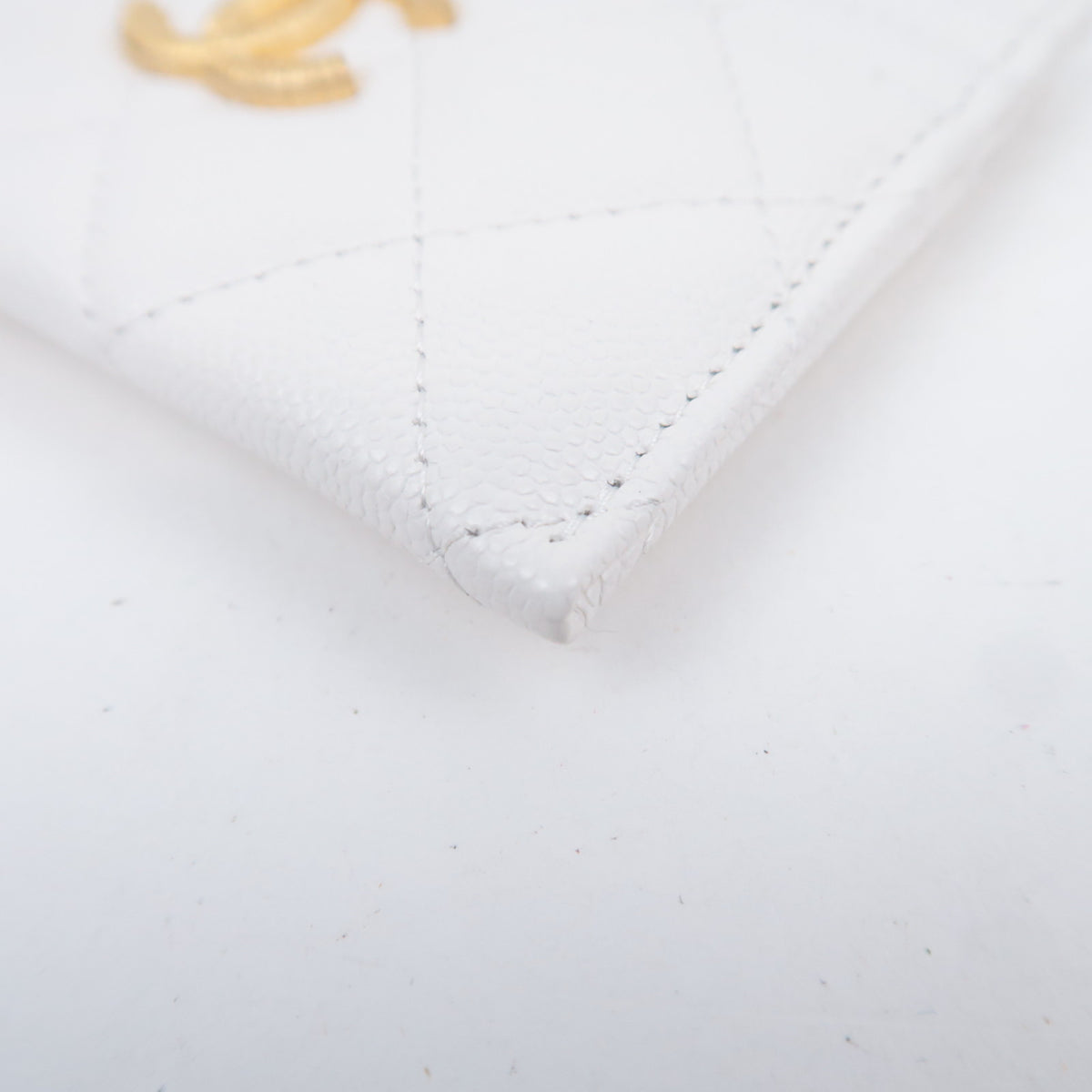 CHANEL Coco Mark Quilted Classic Card Holder Caviarskin