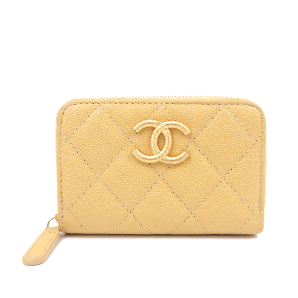 CHANEL Coco Mark Quilted Coin Purse Caviarskin92543