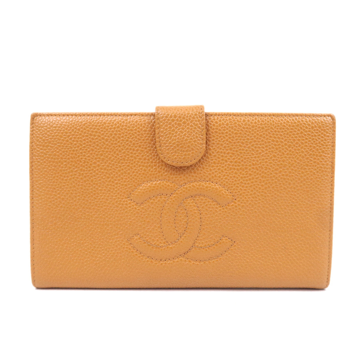 CHANEL Coco Mark Bi-Fold Long Wallet Caviarskin92544