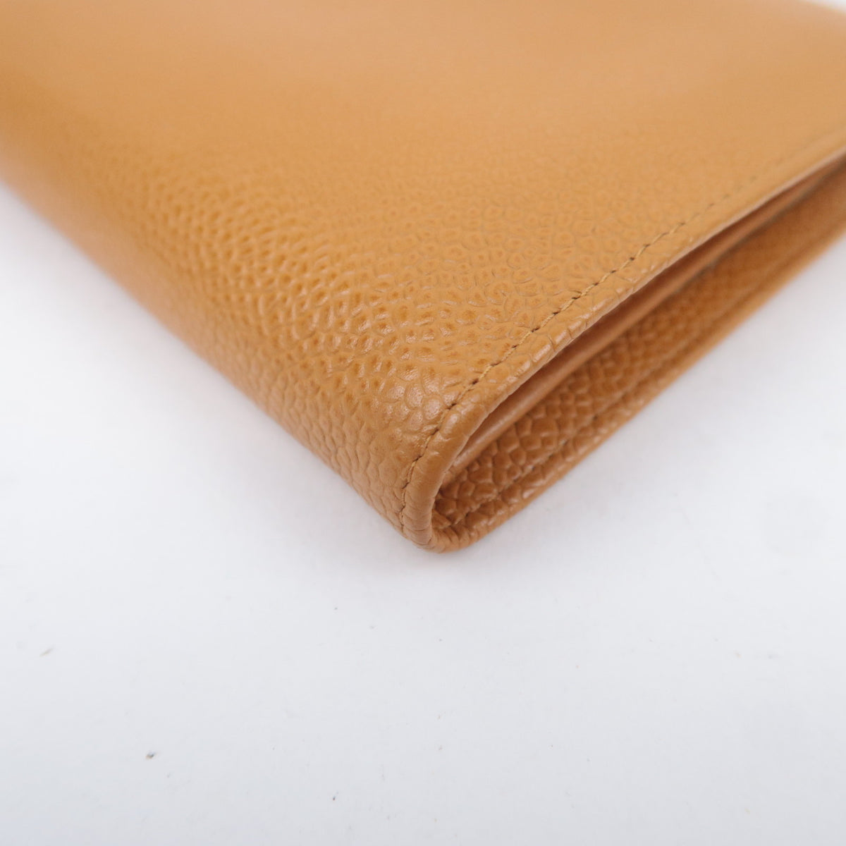 CHANEL Coco Mark Bi-Fold Long Wallet Caviarskin
