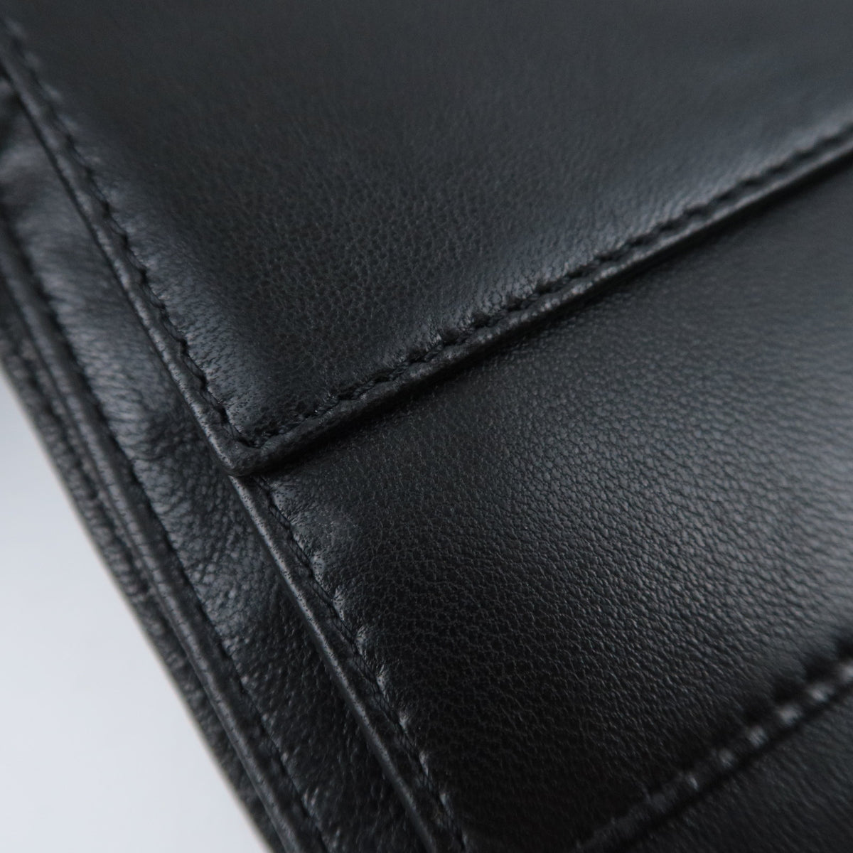 CHANEL Chocolate Bar Trifold Wallet Lambskin