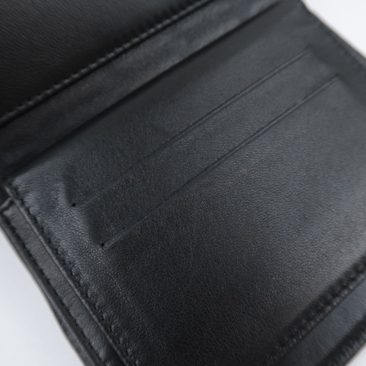 CHANEL Chocolate Bar Trifold Wallet Lambskin