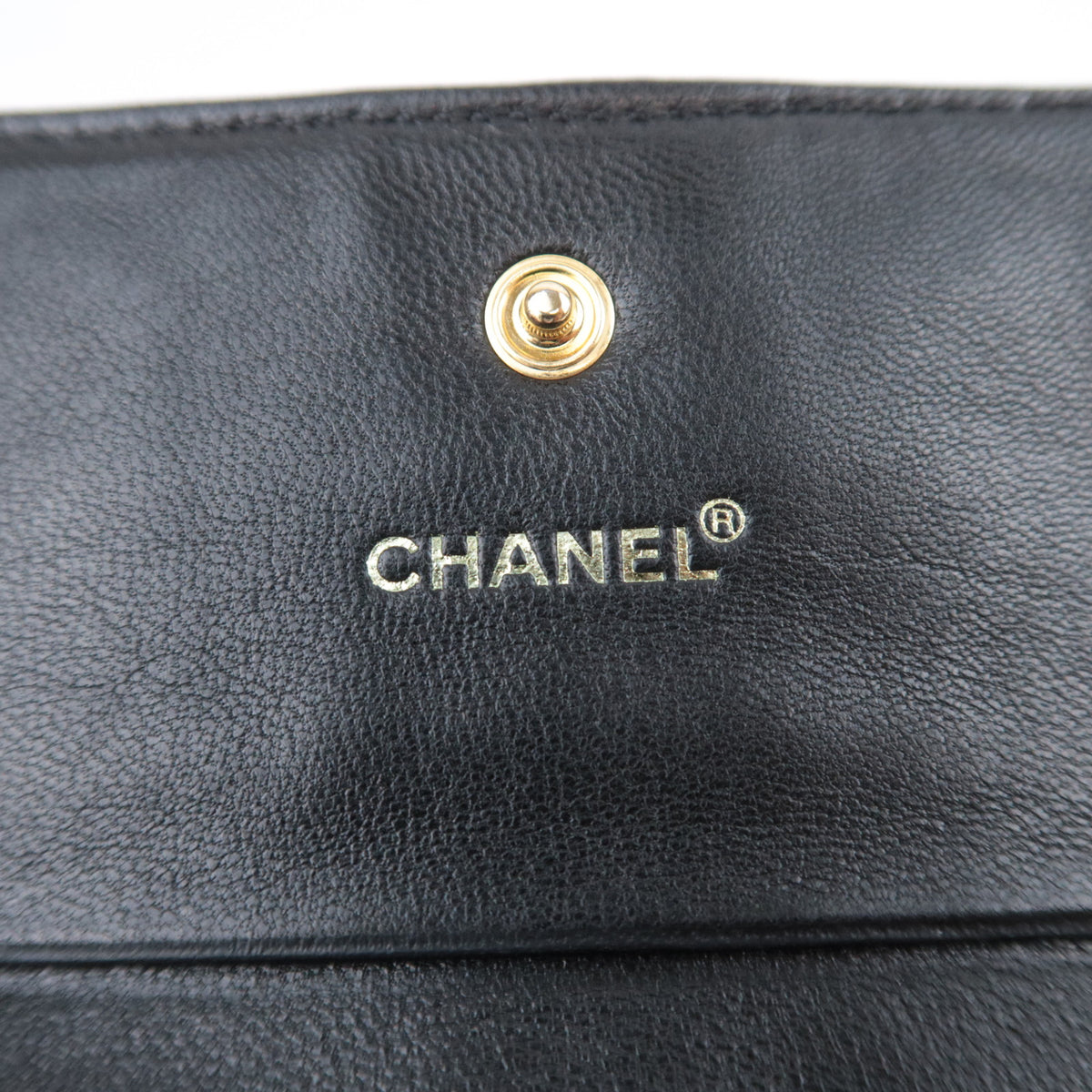 CHANEL Chocolate Bar Trifold Wallet Lambskin