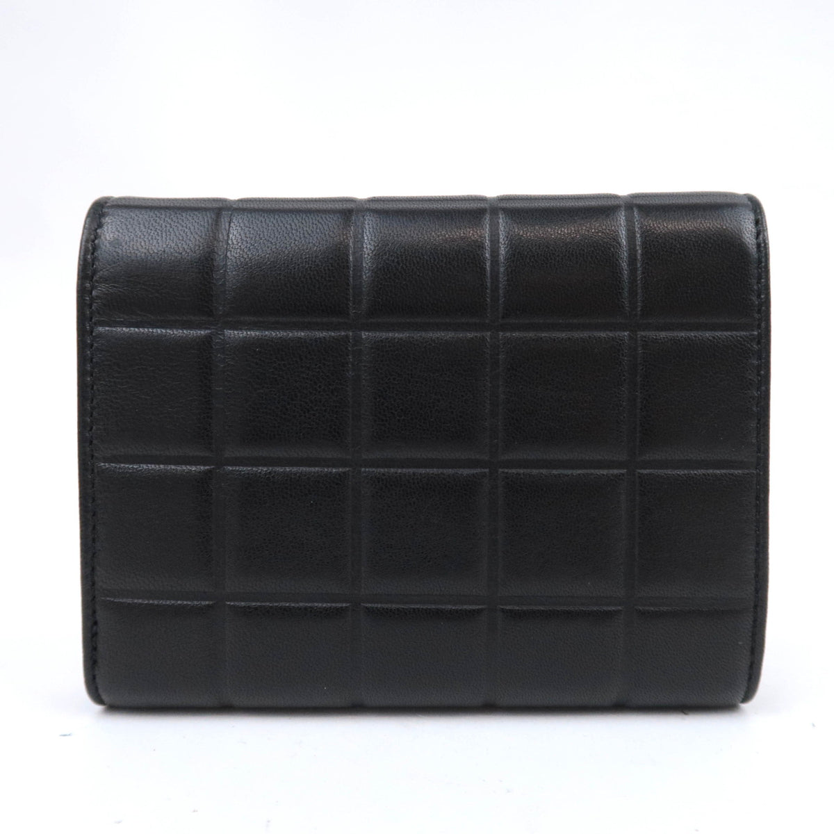 CHANEL Chocolate Bar Trifold Wallet Lambskin