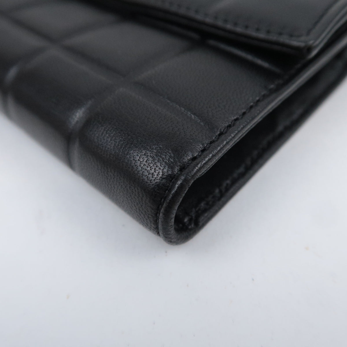 CHANEL Chocolate Bar Trifold Wallet Lambskin