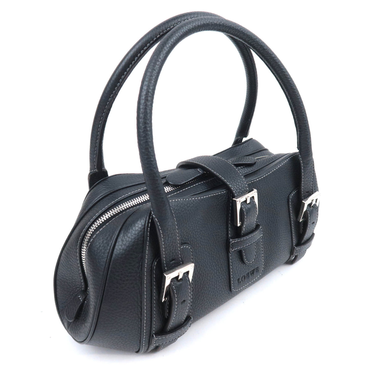 LOEWE Senda Leather Handbag Black