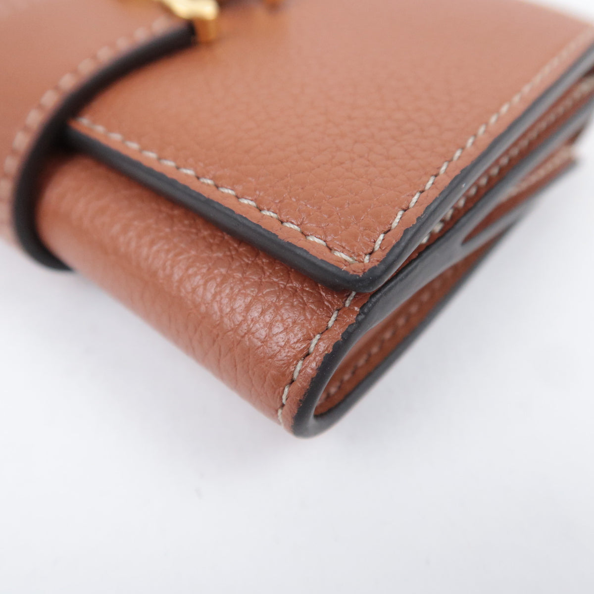 CELINE Triomphe Fine Strap Wallet Leather Brown