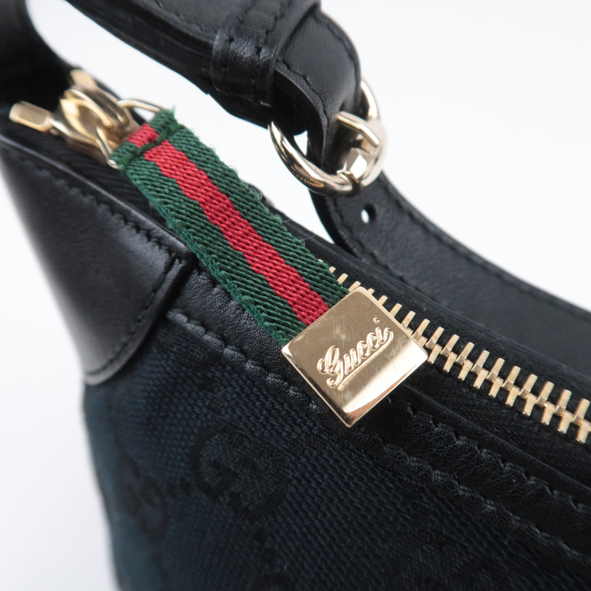 GUCCI Sherry GG Canvas Small Handbag Black 224093