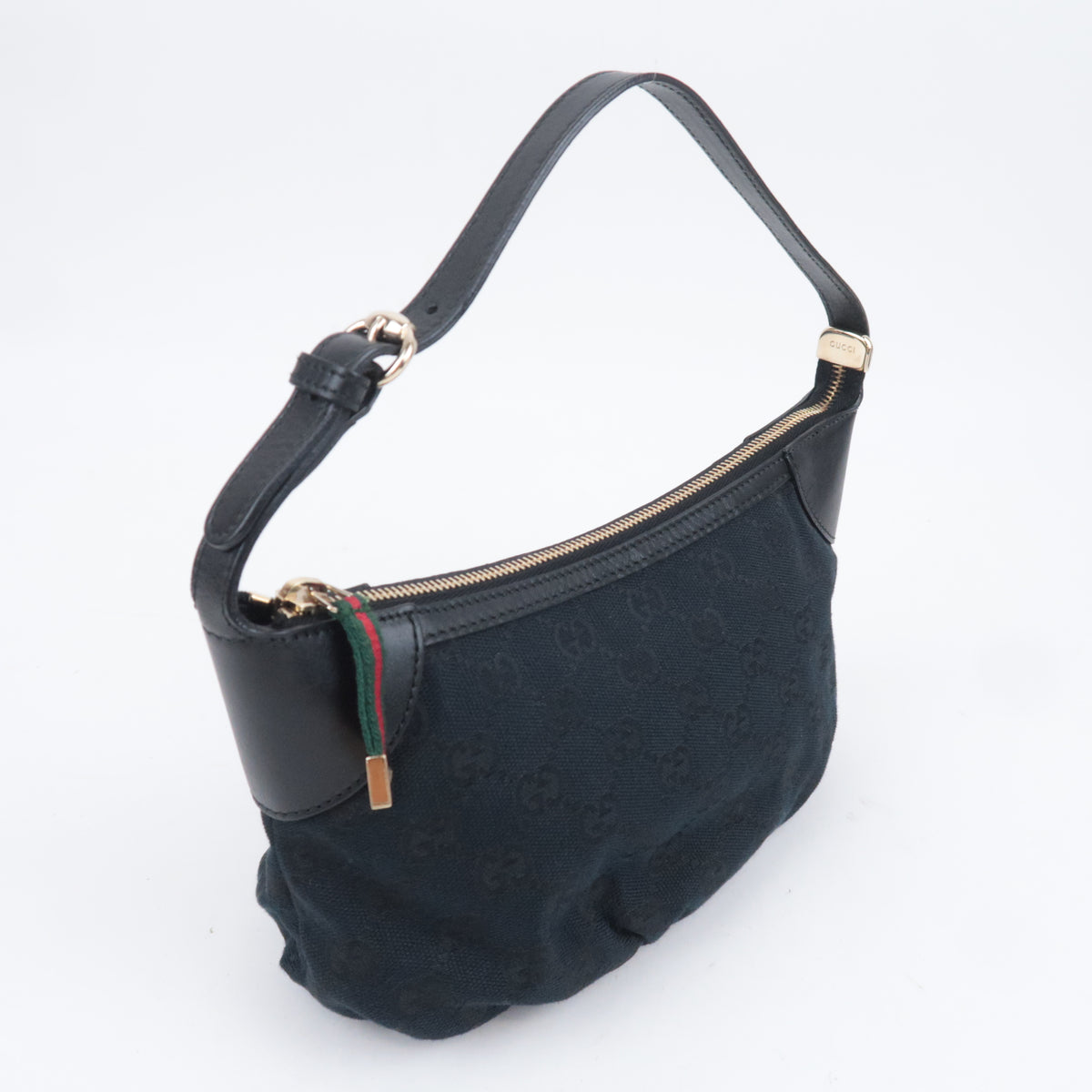 GUCCI Sherry GG Canvas Small Handbag Black 224093