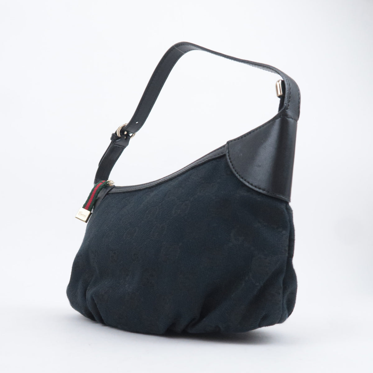 GUCCI Sherry GG Canvas Small Handbag Black 224093