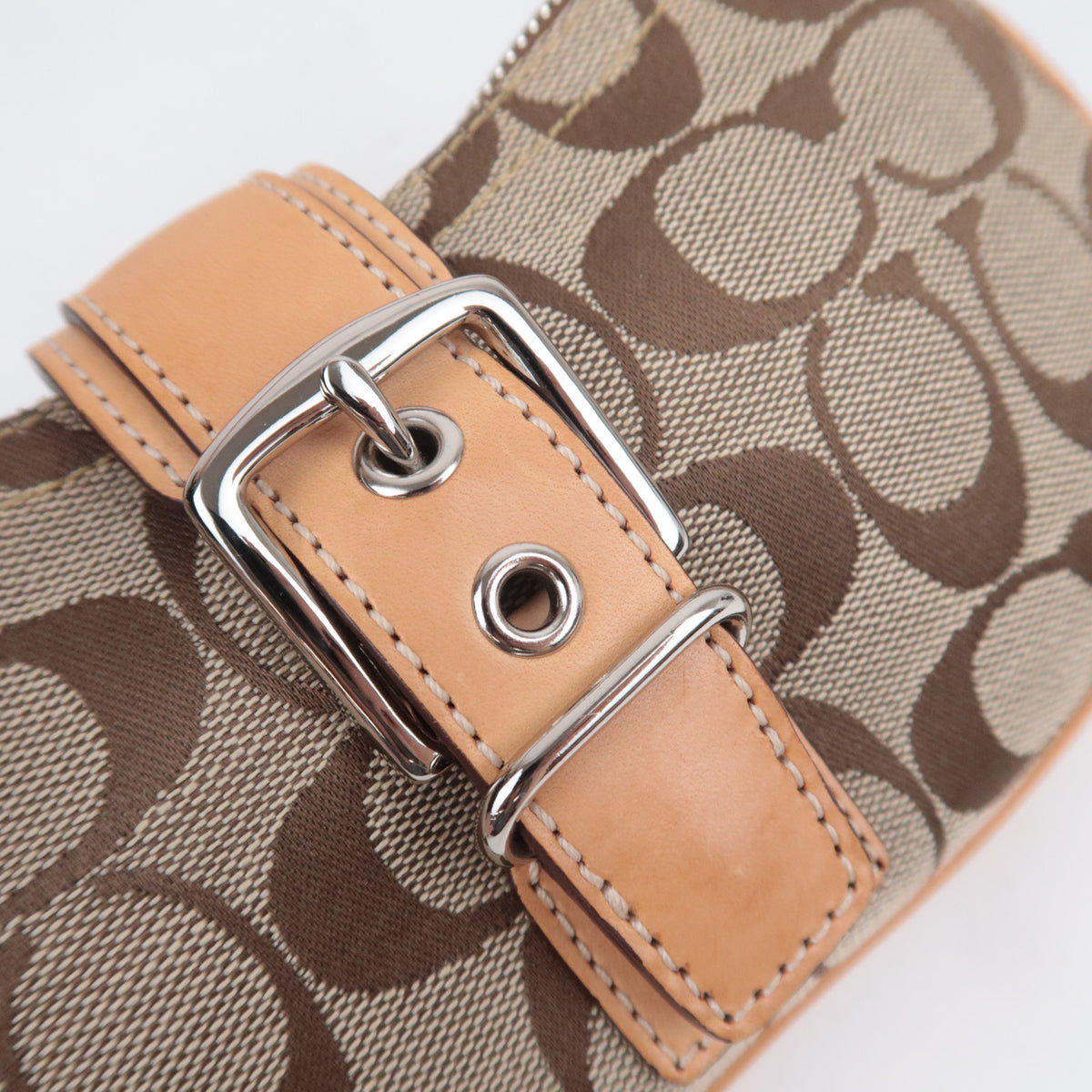 COACH Signature Small Shoulder Bag Beige 6362