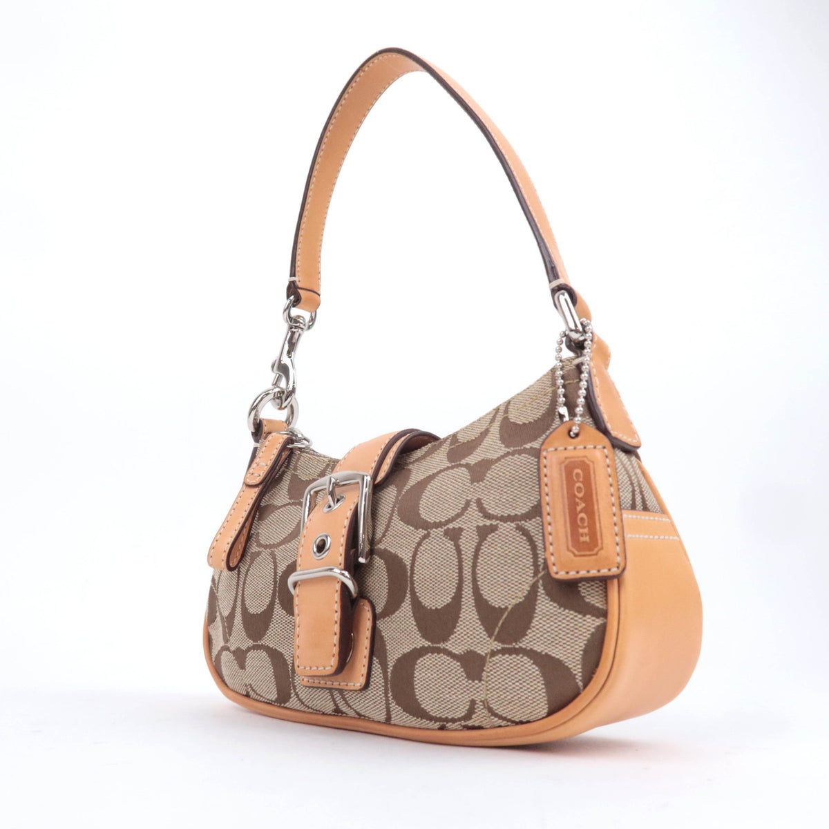 COACH Signature Small Shoulder Bag Beige 6362