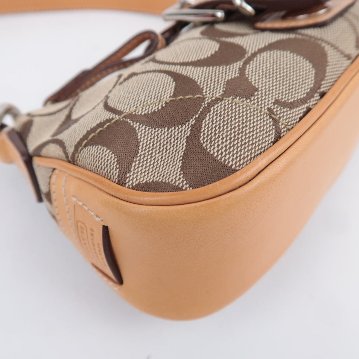 COACH Signature Small Shoulder Bag Beige 6362