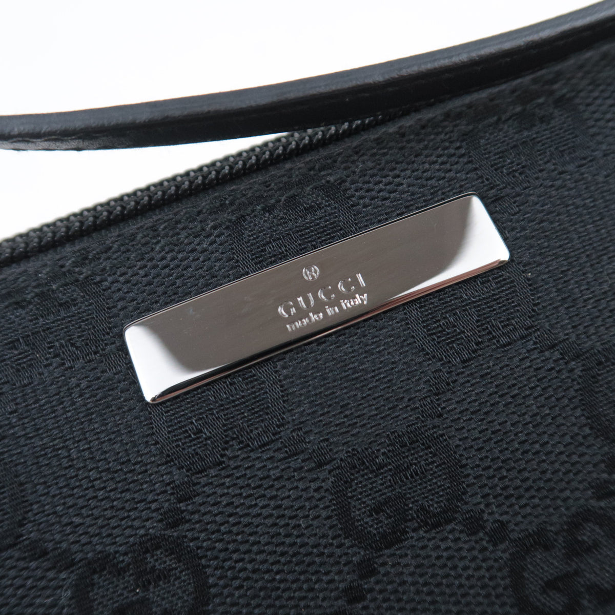 GUCCI GG Canvas Boat Bag Black 07198
