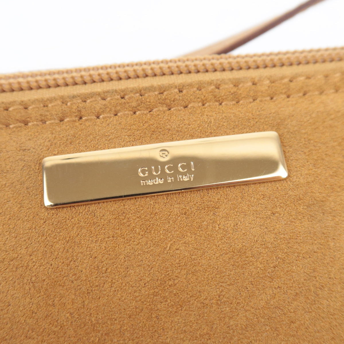 GUCCI Suede Boat Bag Light Brown 039.1103