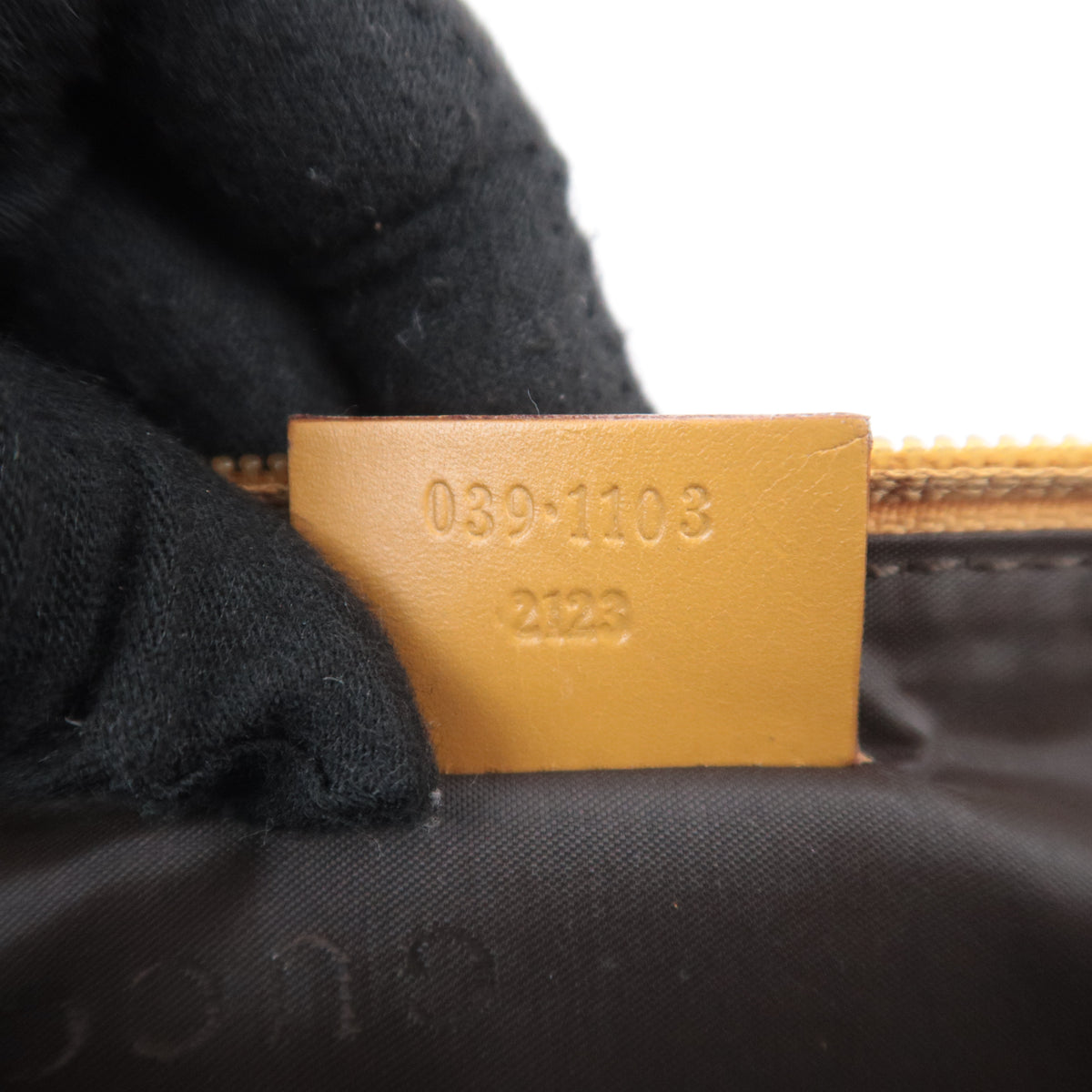 GUCCI Suede Boat Bag Light Brown 039.1103