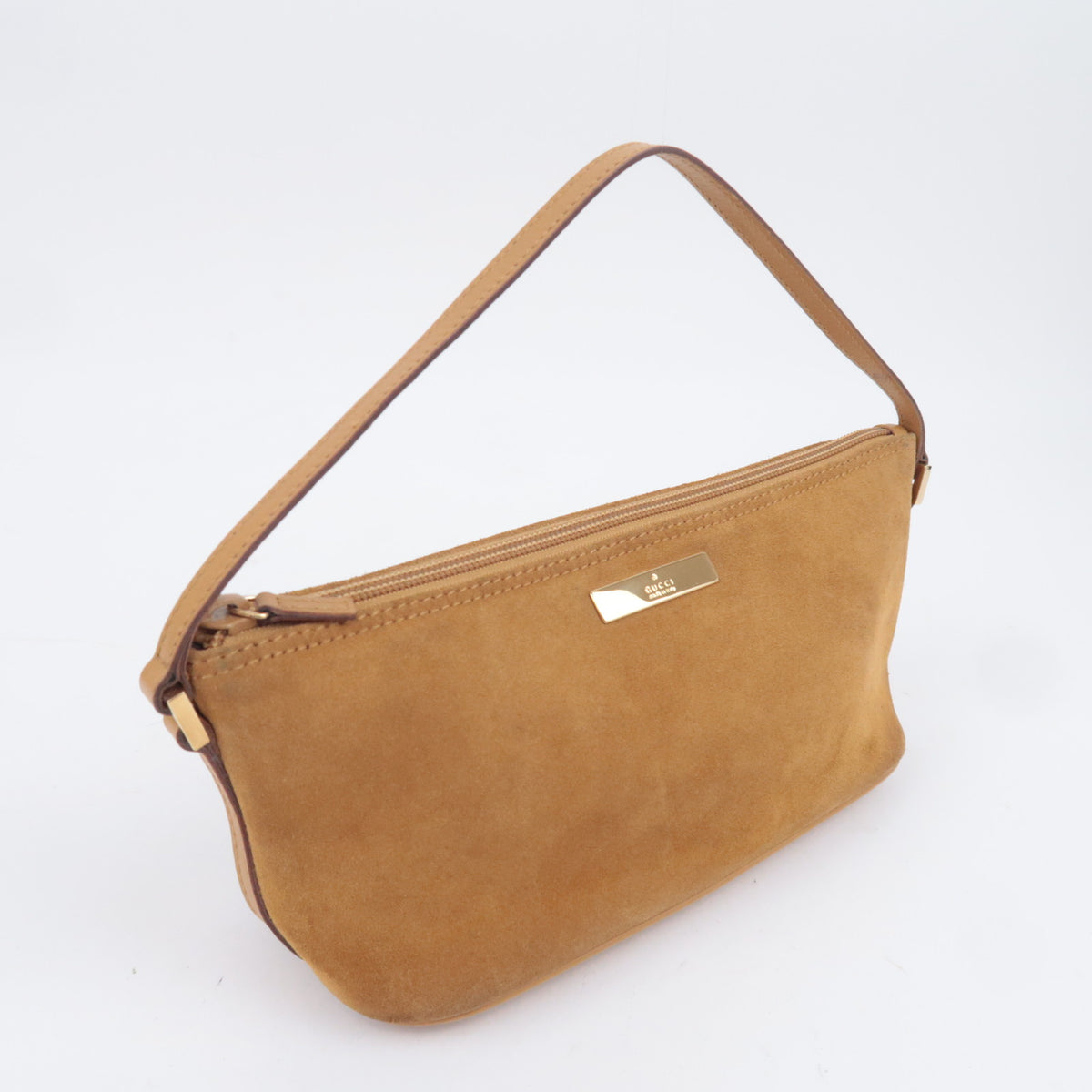GUCCI Suede Boat Bag Light Brown 039.1103