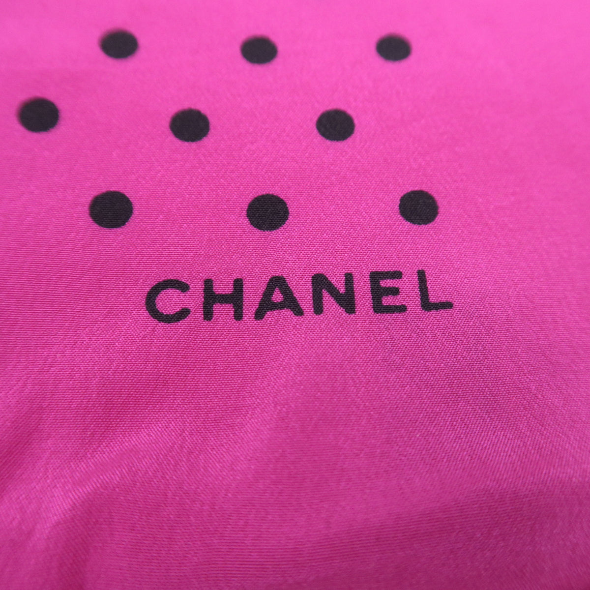 CHANEL Scarf Coco Mark Polka Dot Print 100% Silk