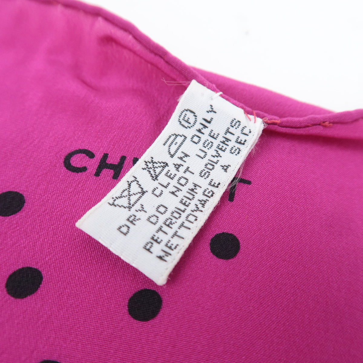 CHANEL Scarf Coco Mark Polka Dot Print 100% Silk
