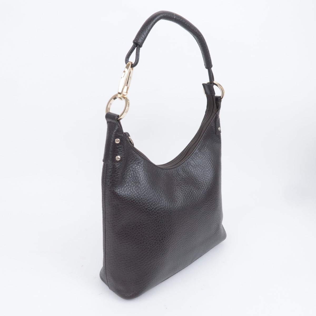 GUCCI Leather One Shoulder Hobo Bag 179775