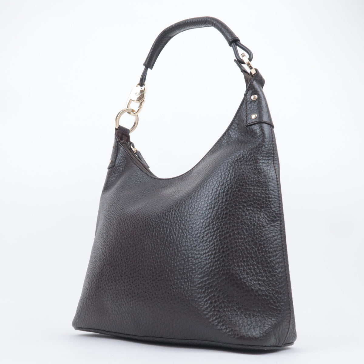 GUCCI Leather One Shoulder Hobo Bag 179775