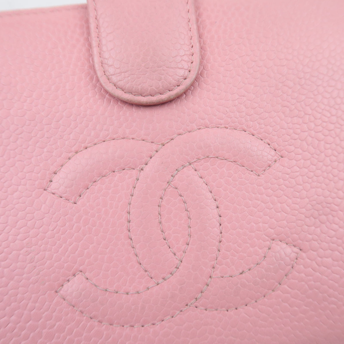 CHANEL Coco Mark Kiss Lock Wallet Caviarskin