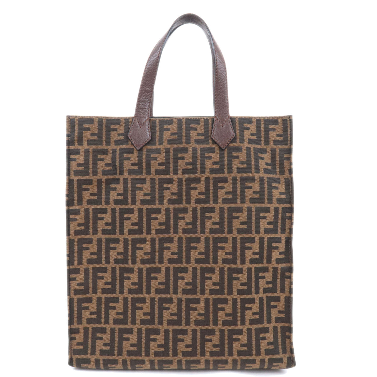 FENDI Zucca Canvas Leather Tote Bag 8BH26392666
