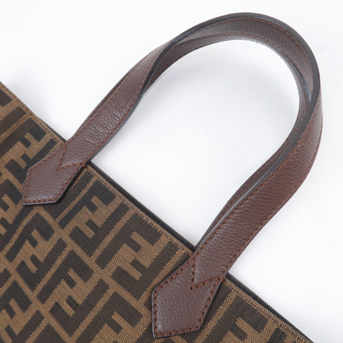 FENDI Zucca Canvas Leather Tote Bag 8BH263